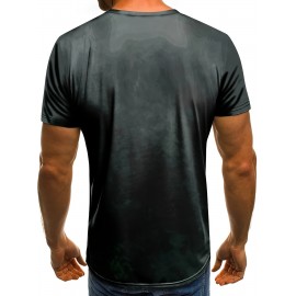 Christian Cross Print, Men's Graphic Design Crew Neck Active T-shirt, Casual Comfy Tees Tshirts For Summer, Men's Clothing Tops For Daily Gym Workout Running, Men's Clothing