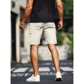 Men's Plain Casual Comfy Cargo Shorts, Summer Clothing