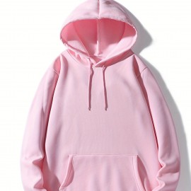 Hoodies For Men, Solid Color Hoodie, Men's Casual Pullover Hooded Sweatshirt With Kangaroo Pocket For Spring Fall, As Gifts